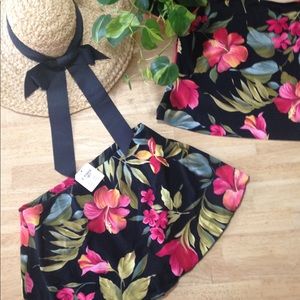 NWT Caribbean Joe tropical design bathing suit 14.